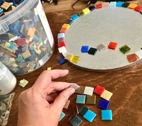 how to transform a cake stand into a mosaic trivet, Choosing mosaic tiles