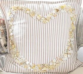 heart pillow with vintage buttons