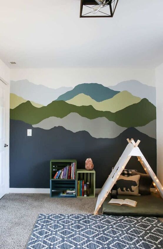 20 wall ideas you should see before you pick up that paint roller, Mountain Mural Tutorial