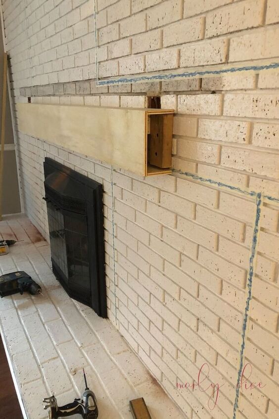 How To Make A Diy Fireplace Mantel, Attach Bookcase To Brick Wall