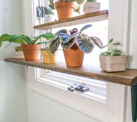 20 ways to make your windows look great without curtains or blinds, DIY Window Plant Shelf