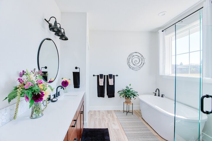 s 20 ways to turn your blah bathroom into your own private getaway, How To Easily Install A Shiplap Accent Wall