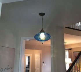 upcycling a beautiful antique blue glass pendant lamp