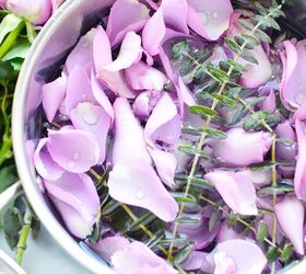 14 ways to use your valentine s day bouquet instead of throwing it out, Rose Eucalyptus Simmer Pot Potpourri