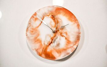  relógio de resina marmorizada