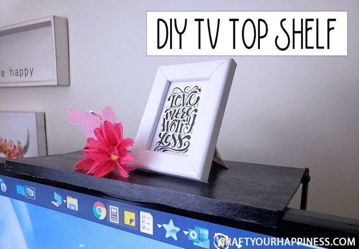 diy tv top shelf from paint sticks