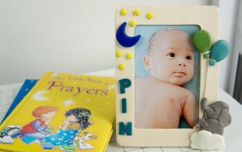 Upcycle - Idea de marco de fotos de bebé con arcilla de ave