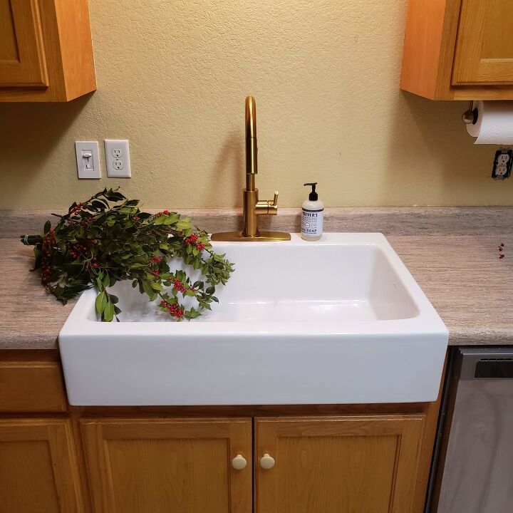 25 kitchen upgrades that ll make people say wow, Simple Sink Swap Stainless to Farmhouse