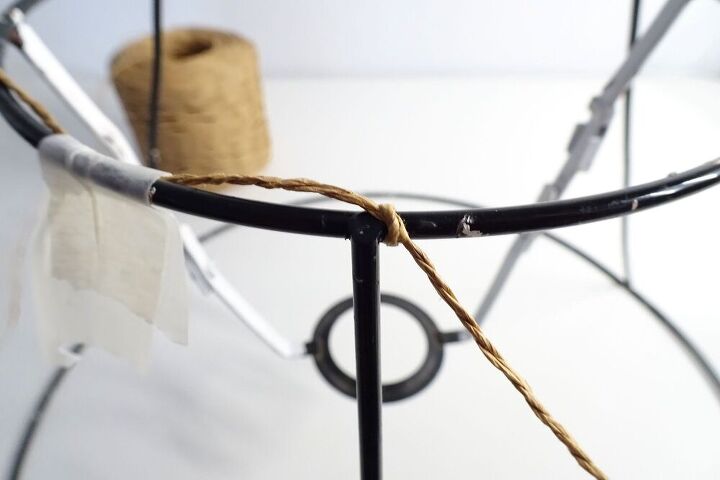 easy wrapped lampshade makeover