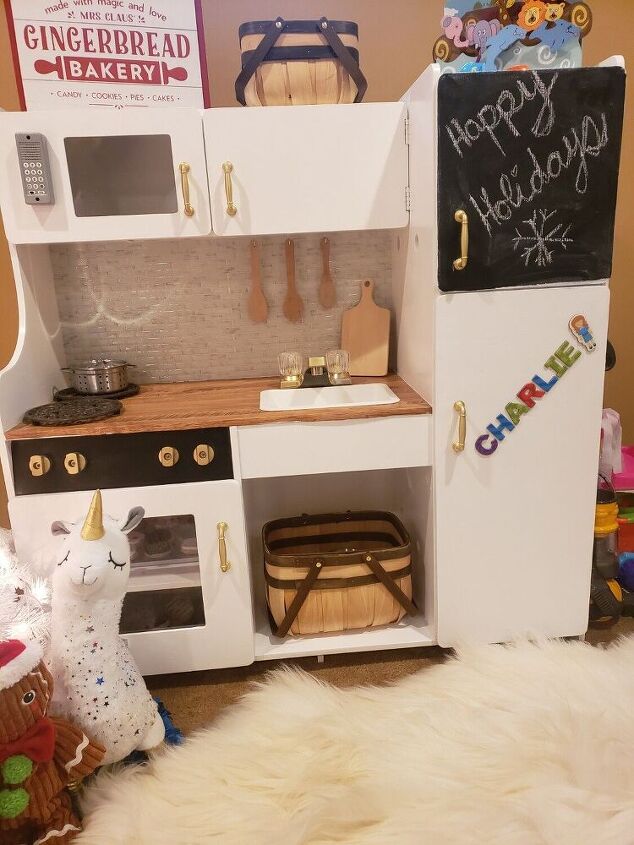 how i made an old toy kitchen into one nicer then my real kitchen