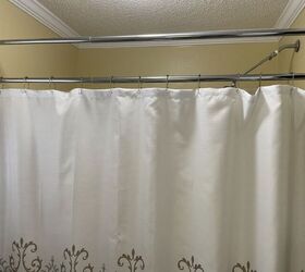 no sew shower curtain valance 2, First curtain and tension rods