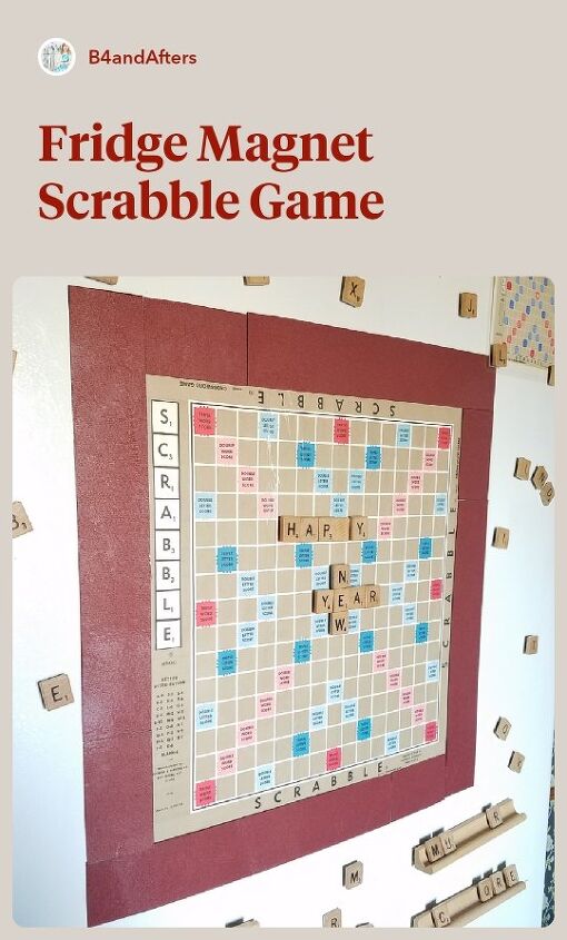 11 maneiras criativas de usar seus antigos blocos de scrabble, Scrabble vers o com im de geladeira