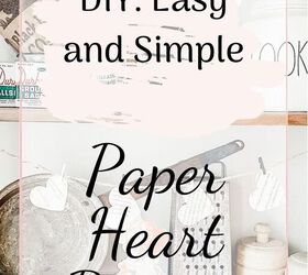 diy easy and simple paper heart banner, Pin for later