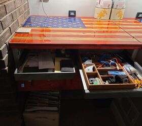 building a floating desk, drawer storage in desk