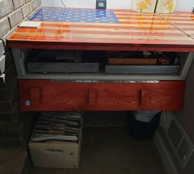 building a floating desk, Desk storage area