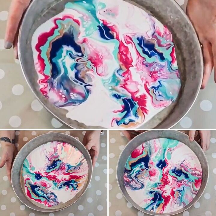blow acrylic pour wall hanging