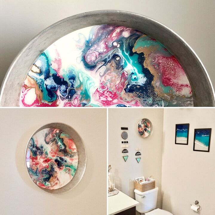 blow acrylic pour wall hanging