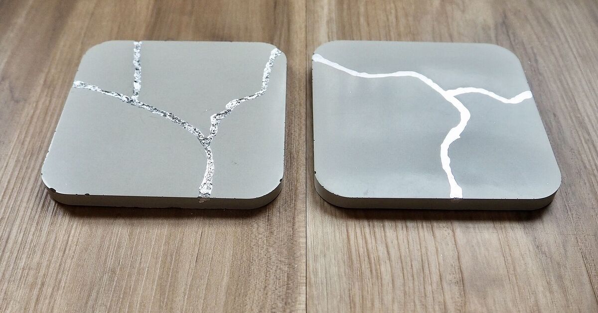 How to Make Easy DIY Kintsugi Coasters Using Concrete | Hometalk