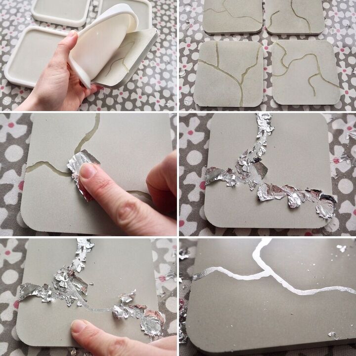 How to Make Easy DIY Kintsugi Coasters Using Concrete | Hometalk