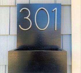diy modern house number sign with planter box