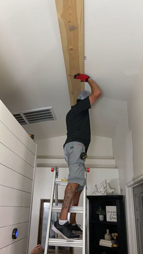 how to diy a faux wood beam