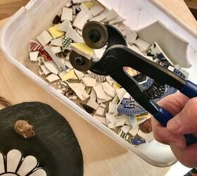 how to transform your old crockery into a beautiful mirror frame, Wheeled tile nippers