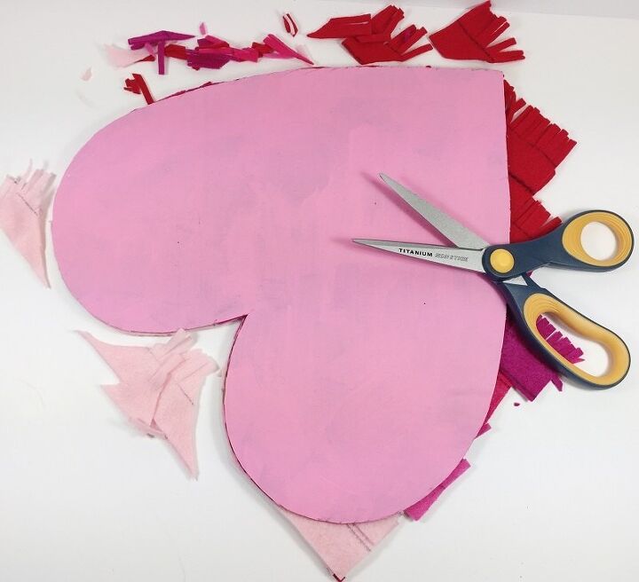 ombre felt fringed heart a diy for valentine s day
