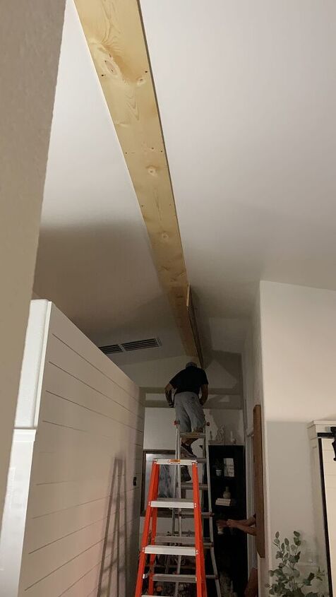 how to diy a faux wood beam