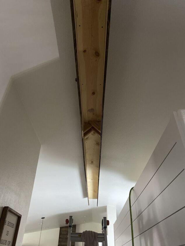 how to diy a faux wood beam