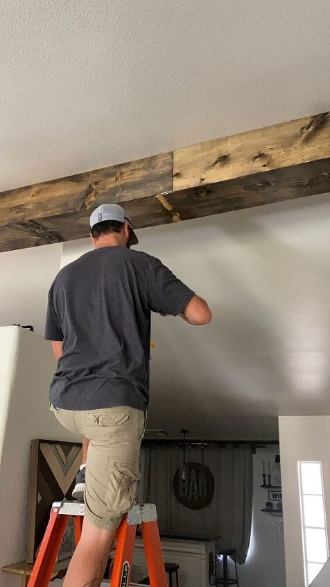 how to diy a faux wood beam