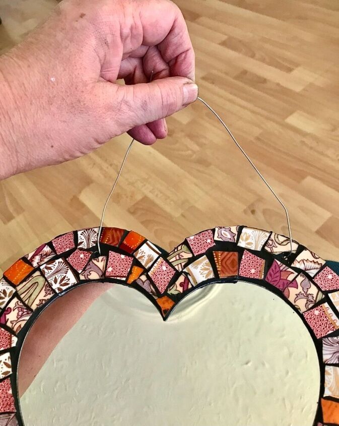how to transform your old crockery into a beautiful mirror frame, Hanging wire