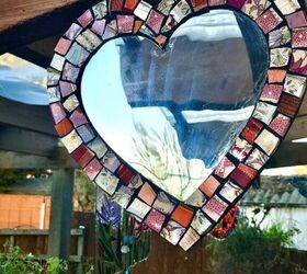 how to transform your old crockery into a beautiful mirror frame, Love mirror