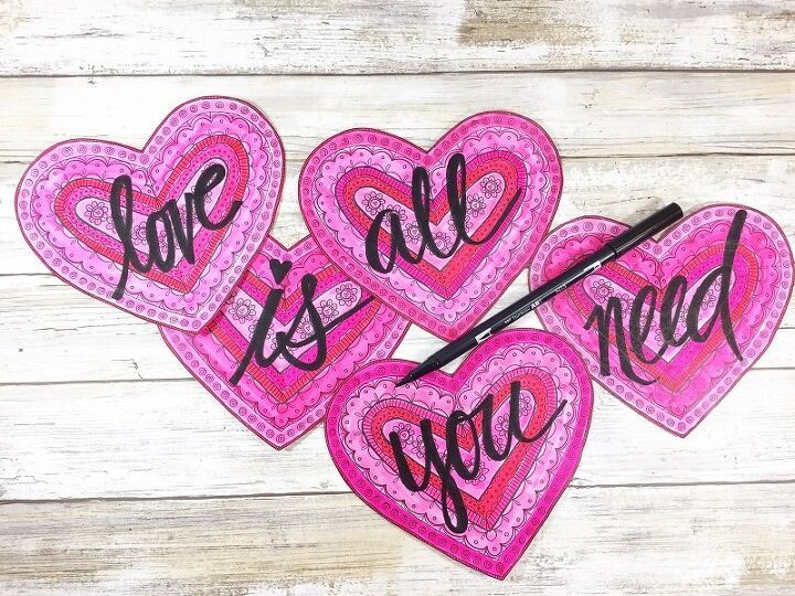 hand lettered valentine banner with free printable