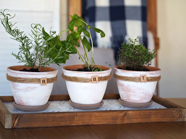 13 inexpensive ways to make your kitchen prettier and more organized, Farmhouse Styled Planters