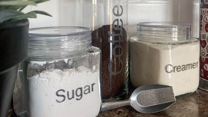 13 inexpensive ways to make your kitchen prettier and more organized, Etched Glass Jars