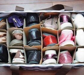 s 60 genius organizing ideas that will change your life this year, Organize shoes into a large tote bag