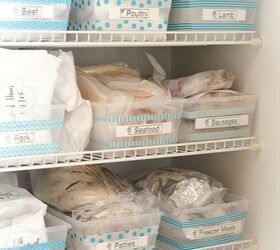 s 60 genius organizing ideas that will change your life this year, Change Plastic Bins Into Freezer Storage