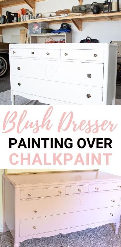 how to paint over chalk paint blush pink dresser makeover