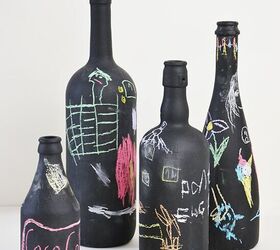 s 25 sweet upcycles that made us smile this month, Chalkboard Wine Bottle Vase