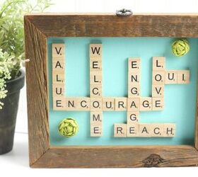 s 25 sweet upcycles that made us smile this month, Scrabble Tile Wall Art
