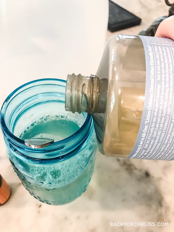 make your own foaming hand soap in a mason jar
