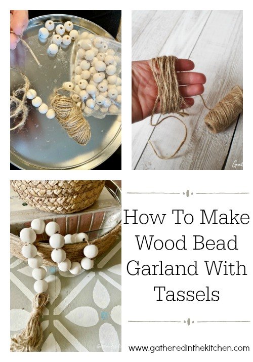 diy wood bead garland with tassels