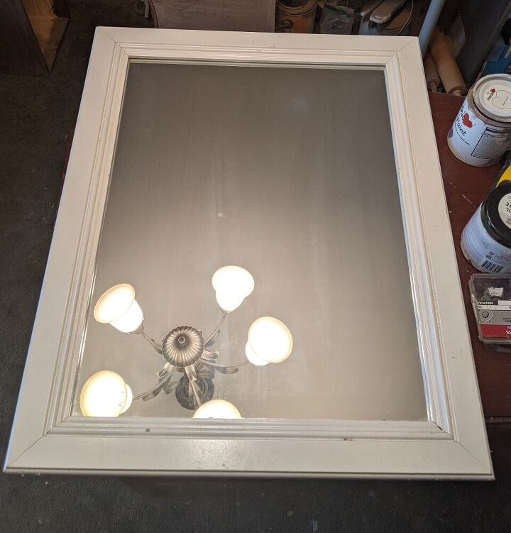 create unique wall art for under 25 using an old mirror wood shims, Before shot