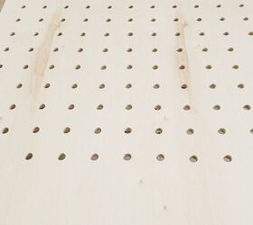 how to diy a giant wooden pegboard 804 sycamore, 143 holes were drilled
