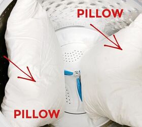 Stand 2 pillows in your washing machine for this brilliant cleaning hack