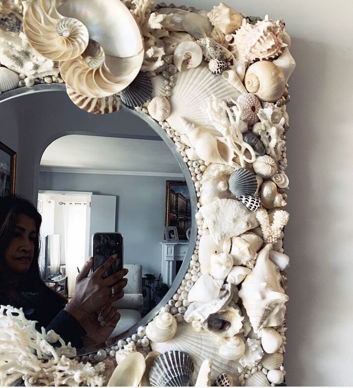 how to make a unique seashell mirror