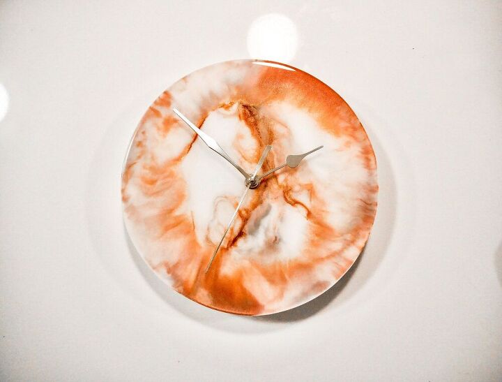 marbled resin clock