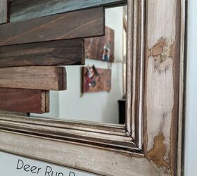 create unique wall art for under 25 using an old mirror wood shims