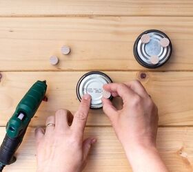 Dress up your countertops using empty cans and some chalk