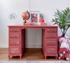 pink desk furniture makeover